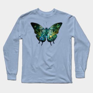 Butterflies, Celestial Garden Butterfly’s Soul in Green Long Sleeve T-Shirt